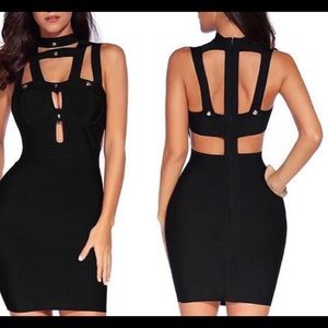 Black bandage bodycon dress